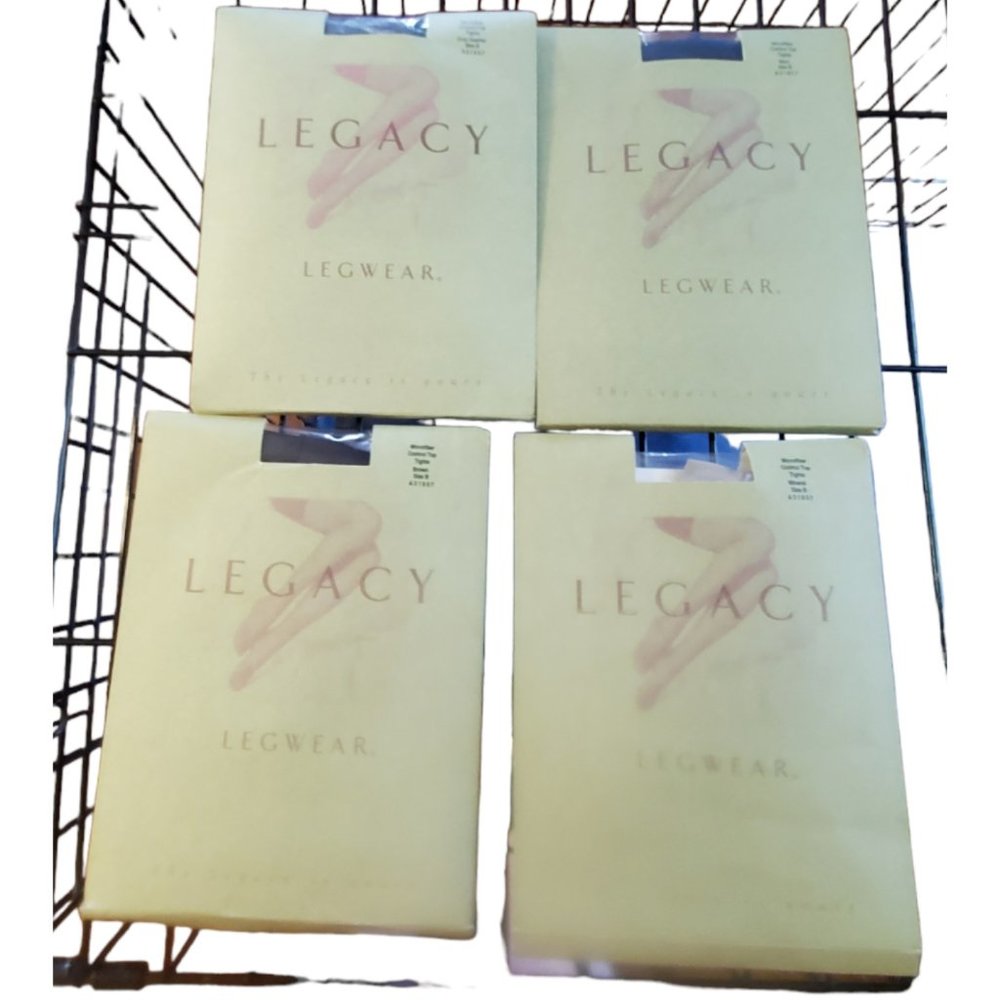 Legacy nwt 4 pair pantyhose size B gray navy mineral brown controltop USA
